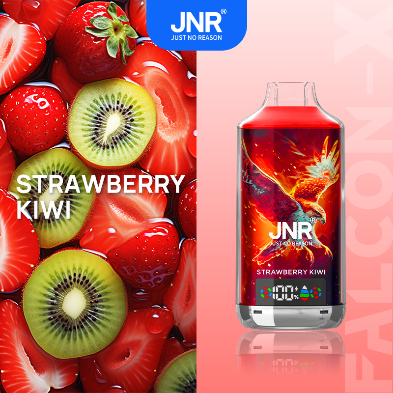 JNR FALCON X 18000 18k Puffs Model LED Display Disposable Vape in jnr falon x 18000 jnr falon x 18000 sleek jnr falon x 18000 strawberry flavor