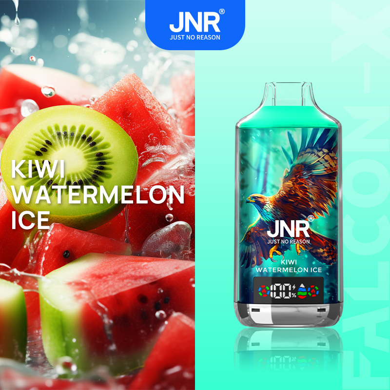 JNR FALCON X 18000 18k Puffs Model LED Display Disposable Vape in jnr falon x 18000 jnr falon x 18000 sleek jnr falon x 18000 kiwi water flavor