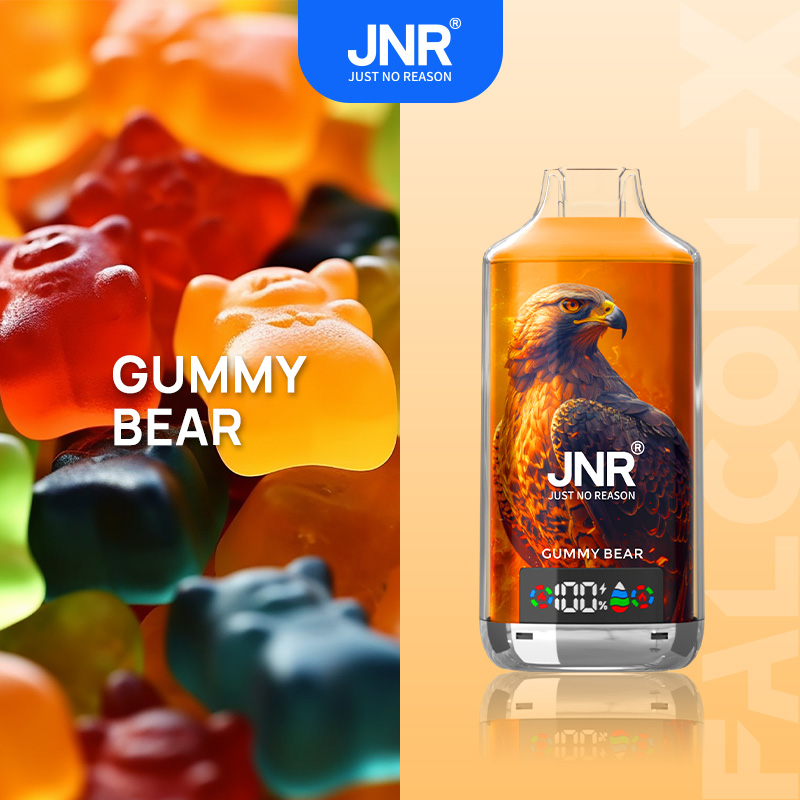 JNR FALCON X 18000 18k Puffs Model LED Display Disposable Vape in jnr falon x 18000 jnr falon x 18000 sleek jnr falon x 18000 gummy bear flavor