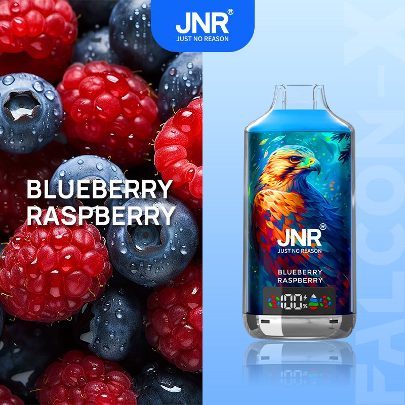 JNR FALCON X 18000 18k Puffs Model LED Display Disposable Vape in jnr falon x 18000 sleek jnr falon x 18000 blueberry raspberry flavor