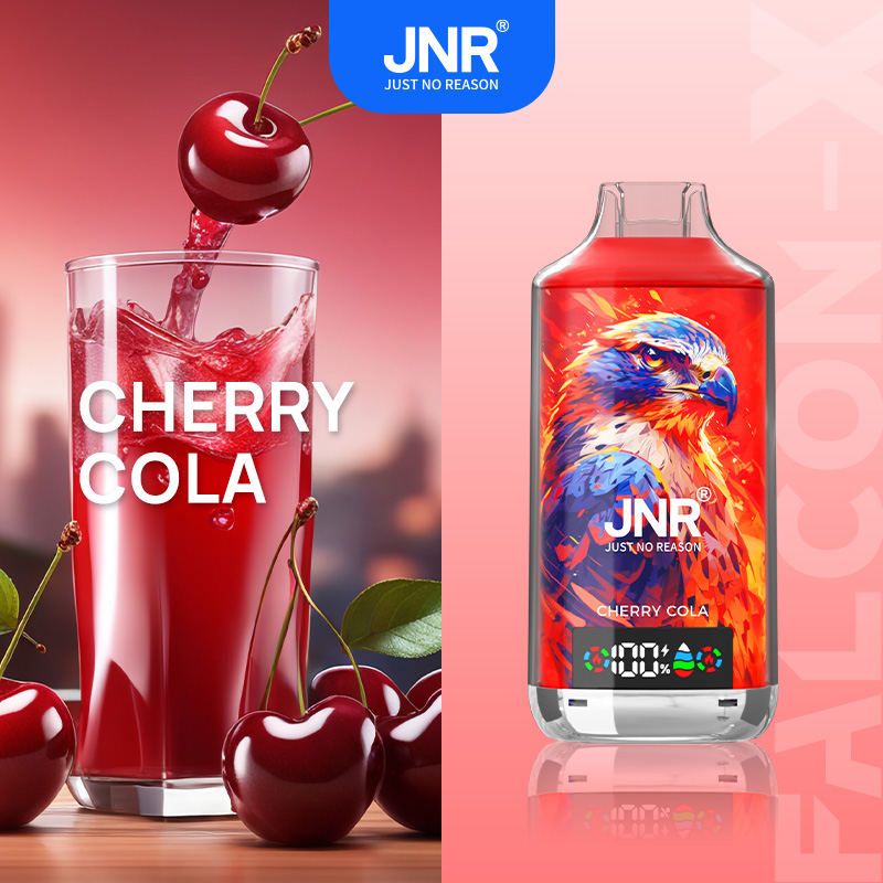 JNR FALCON X 18000 18k Puffs Model LED Display Disposable Vape in jnr falon x 18000 sleek jnr falon x 18000 cherry cola flavor