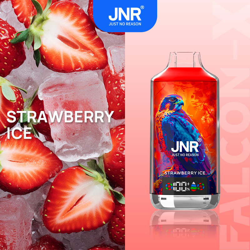 JNR FALCON X 18000 18k Puffs Model LED Display Disposable Vape in Strawberry Ice flavor