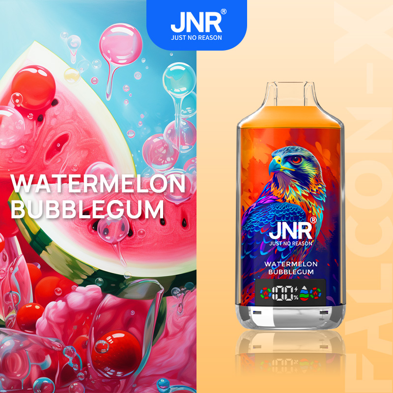 JNR FALCON X 18000 18k Puffs Model LED Display Disposable Vape in Watermelon Bubblegum flavor