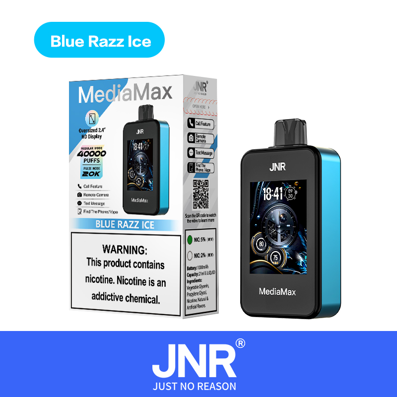 JNR Media Max 40000 40K Puffs Intelligent Disposable Vape in blue razz ice flavor