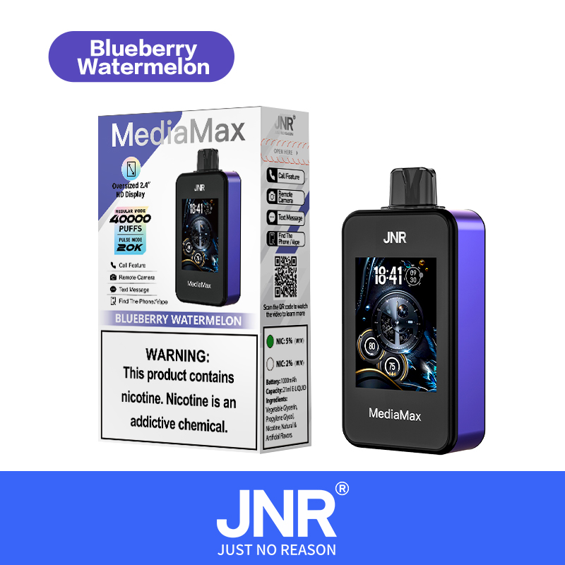 JNR Media Max 40000 40K Puffs Intelligent Disposable Vape in blueberry watermelon flavor