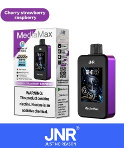 JNR Media Max 40000 40K Puffs Intelligent Disposable Vape in cherry strawberry raspberry flavor
