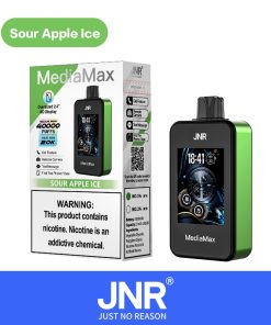 JNR Media Max 40000 40K Puffs Intelligent Disposable Vape in sour apple ice flavor