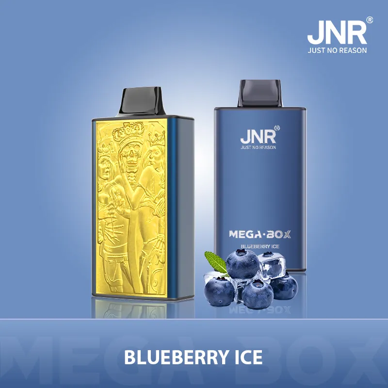 JNR Mega Box 25000 Puffs Edition Rechargeable Disposable Vape in Blueberry Ice flavor