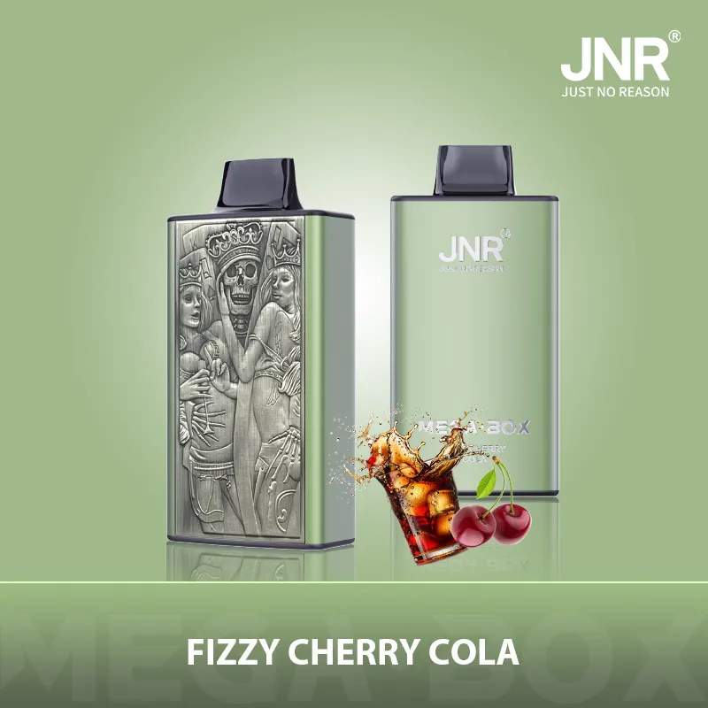 JNR Mega Box 25000 Puffs Edition Rechargeable Disposable Vape in Fizzy Cherry Cola flavor
