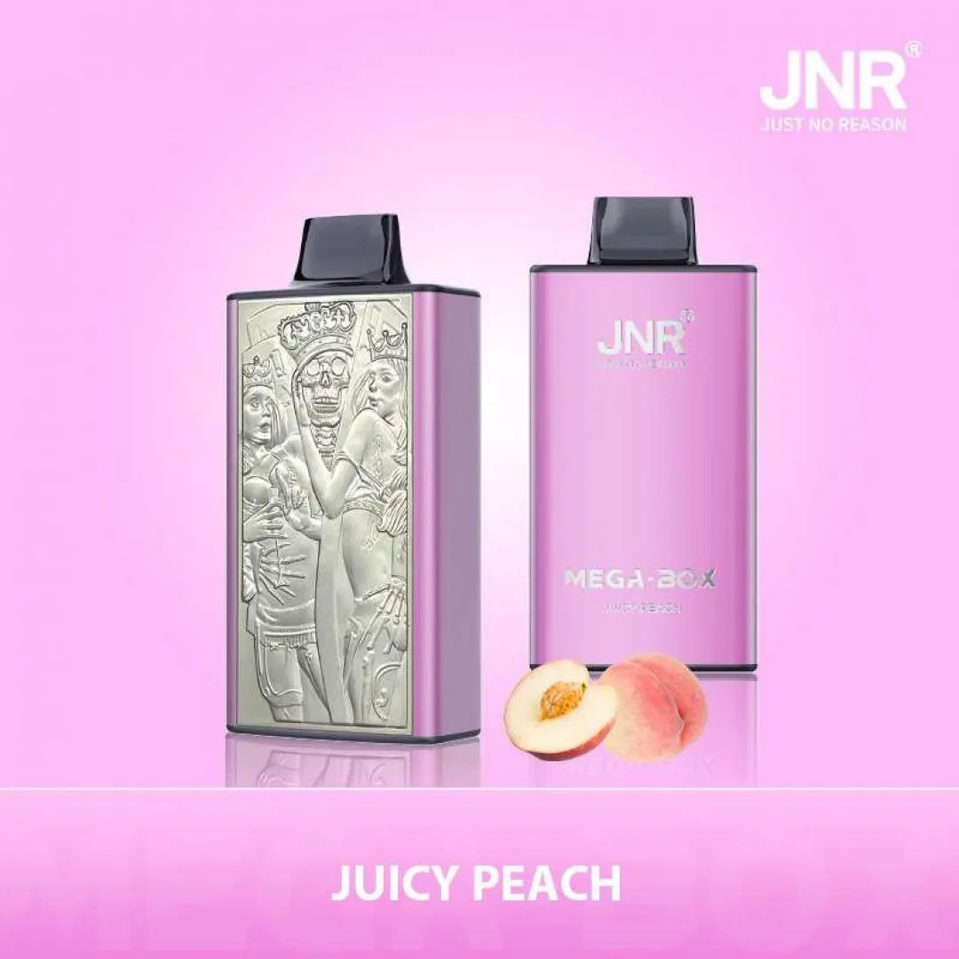 JNR Mega Box 25000 Puffs Edition Rechargeable Disposable Vape in Juicy Peach flavor