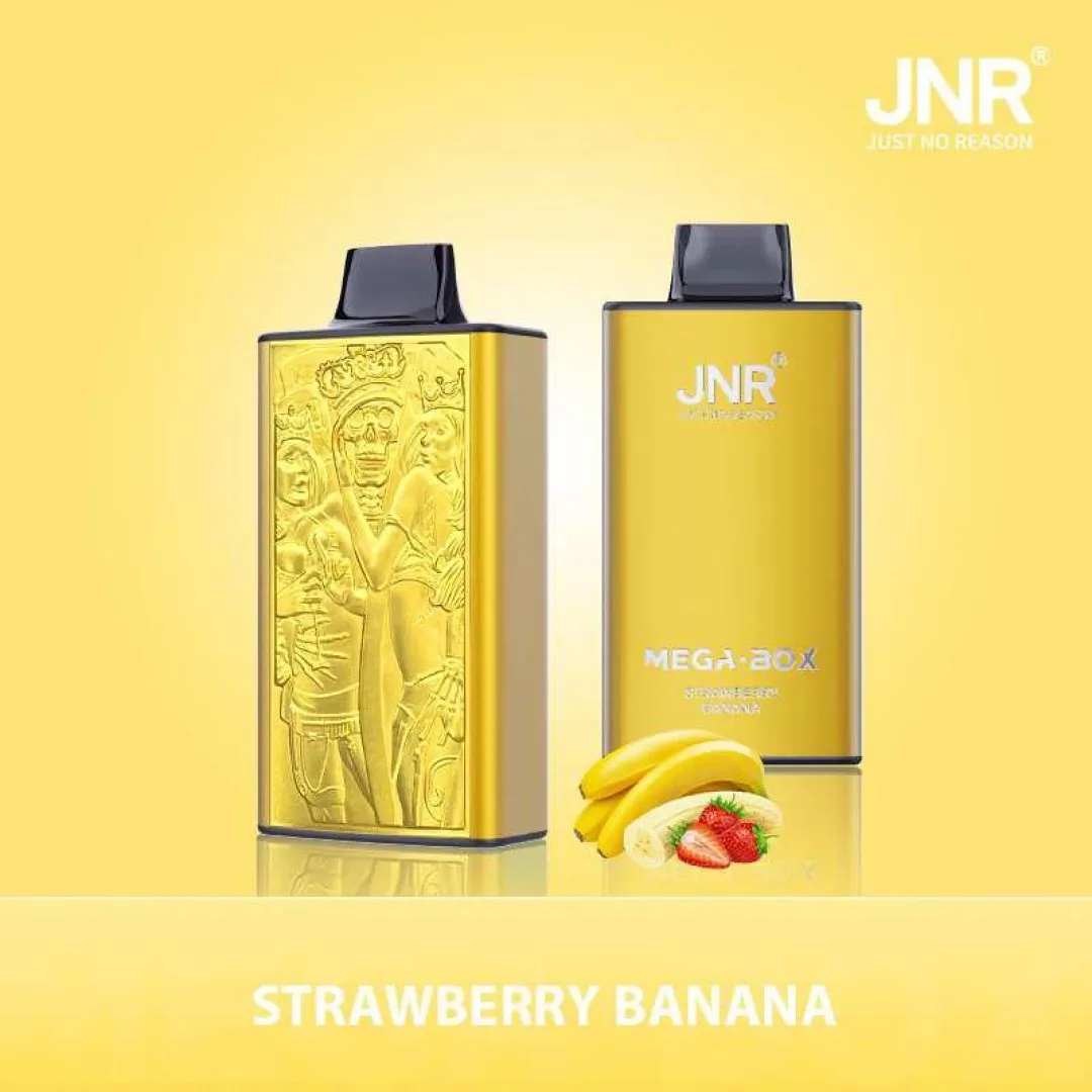 JNR Mega Box 25000 Puffs Edition Rechargeable Disposable Vape in Strawberry Banana flavor