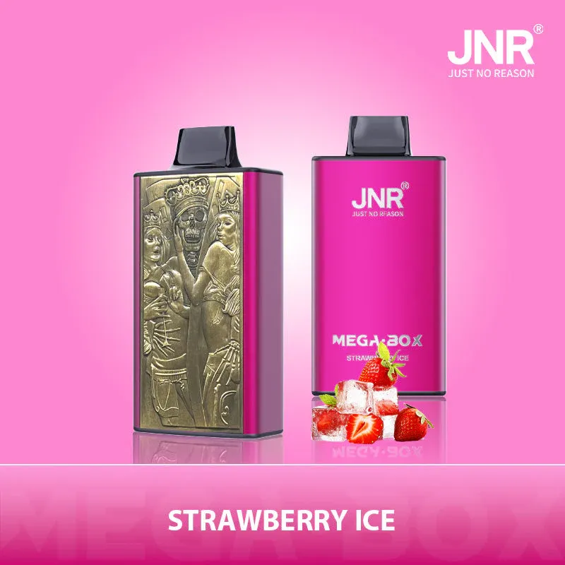JNR Mega Box 25000 Puffs Edition Rechargeable Disposable Vape in Strawberry Ice flavor