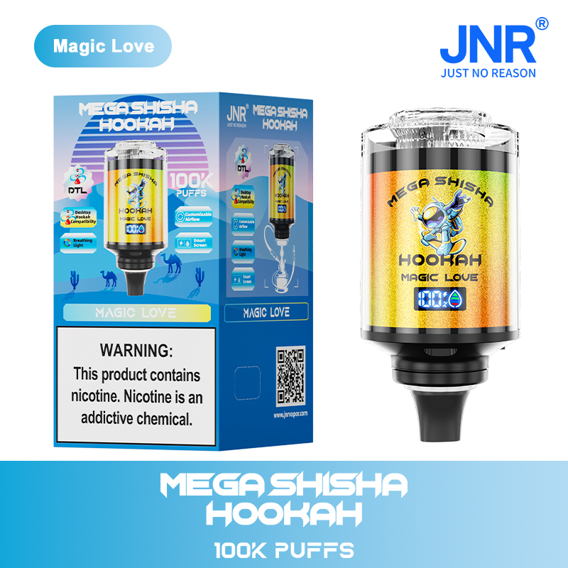 JNR Mega Shisha Hookah 100000 100K Puffs Large Capacity LED Display Disposable Vape random flavor option image