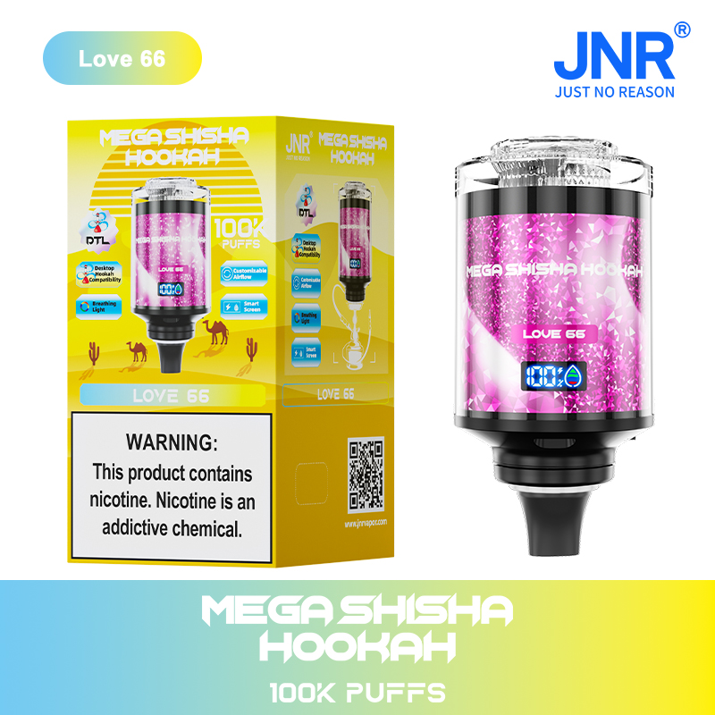 JNR Mega Shisha Hookah 100000 100K Puffs Large Capacity LED Display Disposable Vape random flavor option image