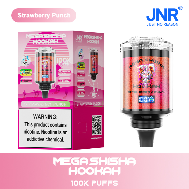 JNR Mega Shisha Hookah 100000 100K Puffs Large Capacity LED Display Disposable Vape random flavor option image