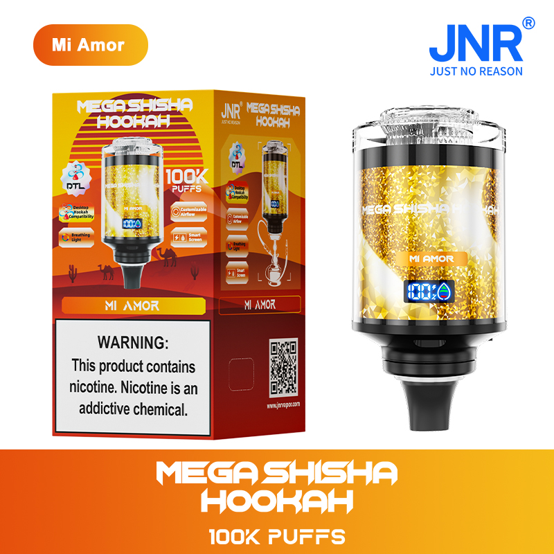 JNR Mega Shisha Hookah 100000 100K Puffs Large Capacity LED Display Disposable Vape random flavor option image