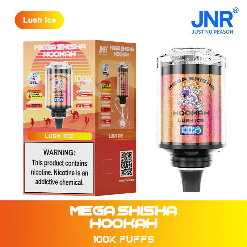 JNR Mega Shisha Hookah 100000 100K Puffs Large Capacity LED Display Disposable Vape random flavor option image