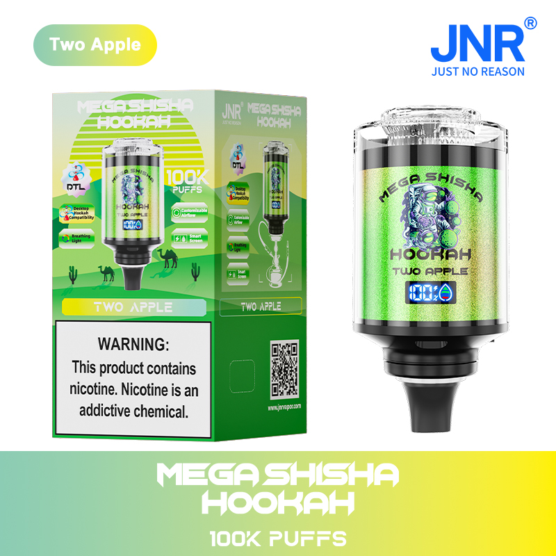 JNR Mega Shisha Hookah 100000 100K Puffs Large Capacity LED Display Disposable Vape random flavor option image