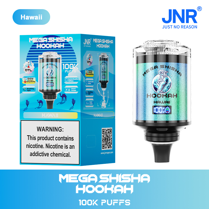 JNR Mega Shisha Hookah 100000 100K Puffs Large Capacity LED Display Disposable Vape random flavor option image