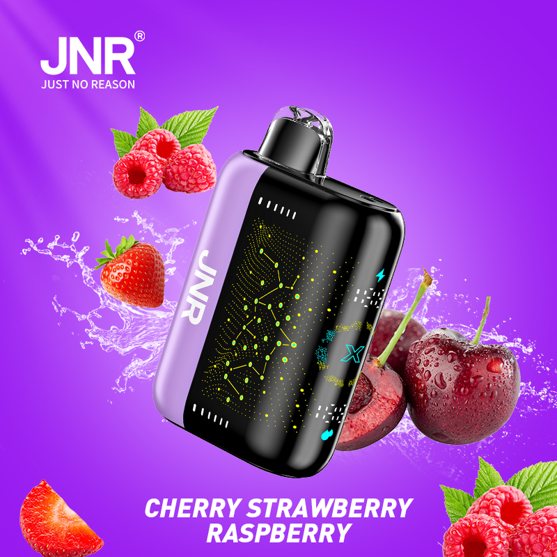 JNR Plus X 26000 26K Puffs Hottest LED Display Disposable Vape in jnr plus x 26000 cherry strawberry raspberry flavor