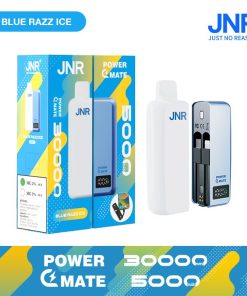 JNR Power Mate 30000 Puffs Smart Screen 5000mAh Power Bank Disposable Vape in jnr power mate 30000 blue razz ice flavor