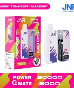 JNR Power Mate 30000 Puffs Smart Screen 5000mAh Power Bank Disposable Vape in jnr power mate 30000 cherry strawberry raspberry flavor