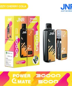 JNR Power Mate 30000 Puffs Smart Screen 5000mAh Power Bank Disposable Vape in jnr power mate 30000 fizzy cherry cola flavor