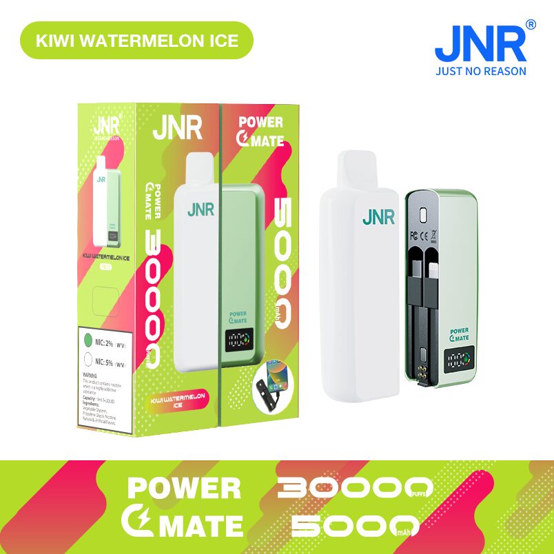 JNR Power Mate 30000 Puffs Smart Screen 5000mAh Power Bank Disposable Vape in jnr power mate 30000 kiwi watermelon ice flavor