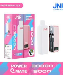 JNR Power Mate 30000 Puffs Smart Screen 5000mAh Power Bank Disposable Vape in jnr power mate 30000 strawberry ice flavor