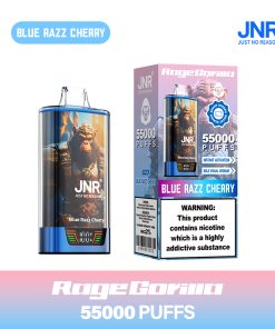 JNR Rage Gorilla 55K 55000 Puffs Smart Display Disposable Vape in Blue Razz Cherry flavor