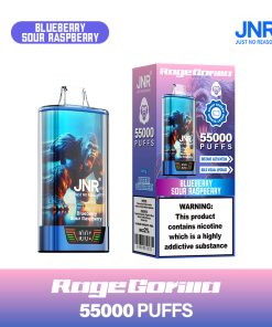 JNR Rage Gorilla 55K 55000 Puffs Smart Display Disposable Vape in Blueberry Sour Raspberry flavor