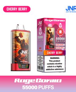 JNR Rage Gorilla 55K 55000 Puffs Smart Display Disposable Vape in Cherry Berry flavor
