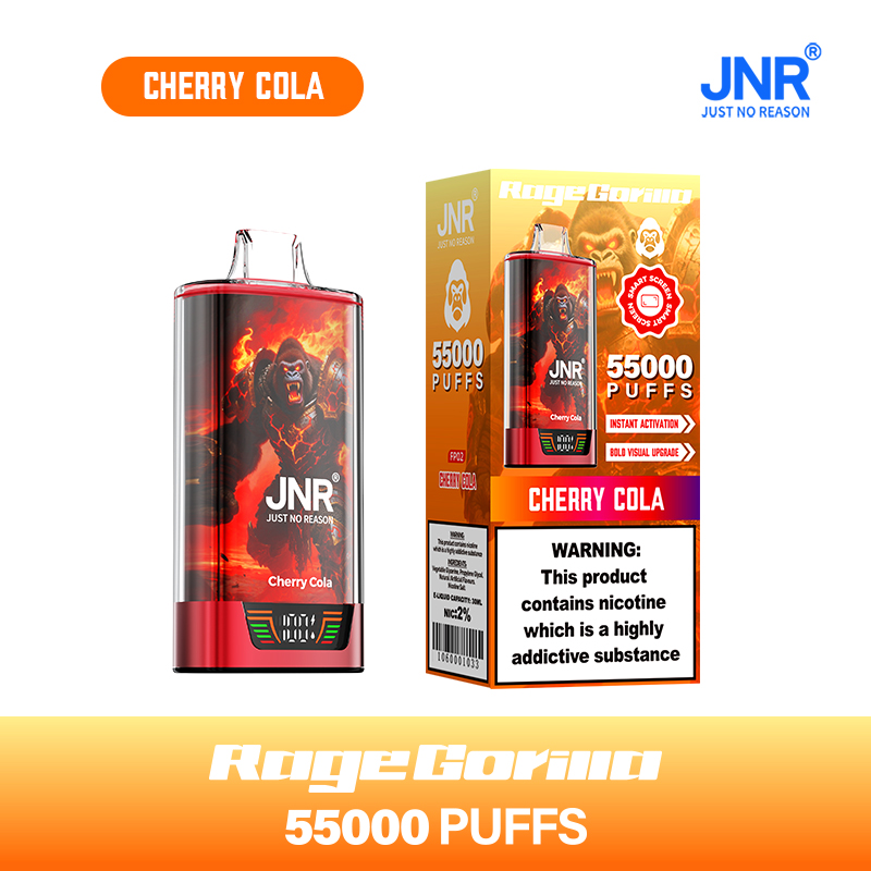 JNR Rage Gorilla 55K 55000 Puffs Smart Display Disposable Vape in Cherry Cola flavor