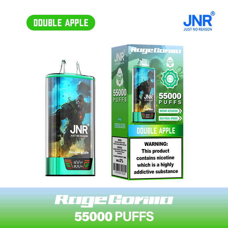 JNR Rage Gorilla 55K 55000 Puffs Smart Display Disposable Vape in Double Apple flavor