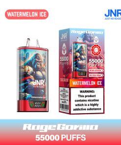 JNR Rage Gorilla 55K 55000 Puffs Smart Display Disposable Vape in jnr rage gorilla 55k 55000 watermelon ice flavor