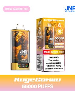 JNR Rage Gorilla 55K 55000 Puffs Smart Display Disposable Vape in Mango Passion Fruit flavor