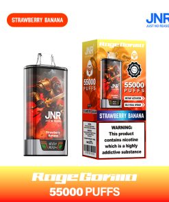 JNR Rage Gorilla 55K 55000 Puffs Smart Display Disposable Vape in Strawberry Banana flavor