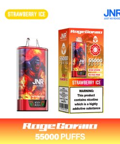 JNR Rage Gorilla 55K 55000 Puffs Smart Display Disposable Vape in Strawberry Ice flavor