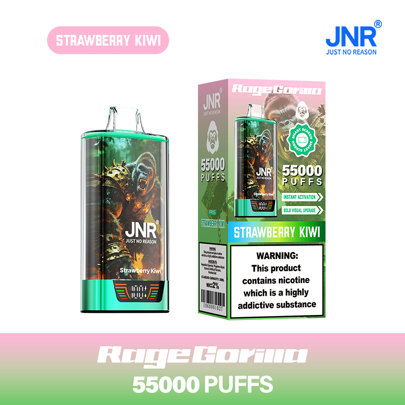JNR Rage Gorilla 55K 55000 Puffs Smart Display Disposable Vape in Strawberry Kiwi flavor