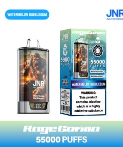 JNR Rage Gorilla 55K 55000 Puffs Smart Display Disposable Vape in Watermelon Bubblegum flavor