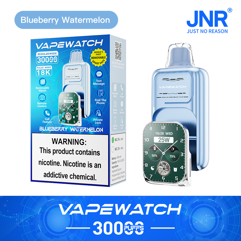 JNR Vape Watch 30000 30K Puffs Smart Disposable Vape in jnr watch 30000 blueberry watermelon flavor