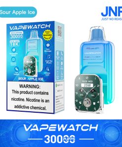 JNR Vape Watch 30000 30K Puffs Smart Disposable Vape in jnr watch 30000 sour apple ice flavor