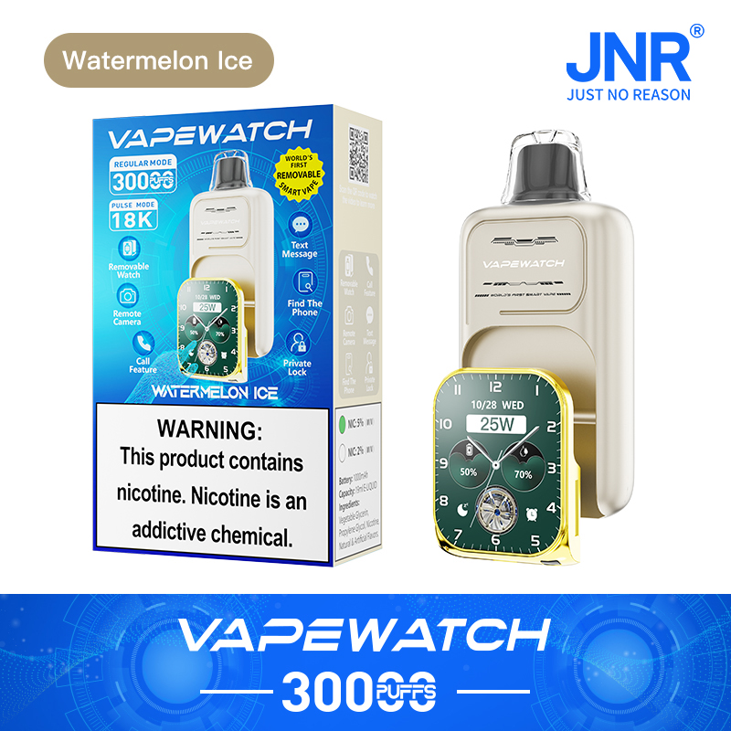 JNR Vape Watch 30000 30K Puffs Smart Disposable Vape in jnr watch 30000 watermelon ice flavor