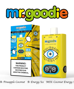 Mr.Goodie Adjust Flavor King 60000 60K Puffs 3 in 1 Flavors Rechargeable LCD Display Disposable Vape in mr. goodie adjust flavor king 60000 coconut energy