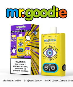 Mr.Goodie Adjust Flavor King 60000 60K Puffs 3 in 1 Flavors Rechargeable LCD Display Disposable Vape in mr. goodie adjust flavor king 60000 green lemon