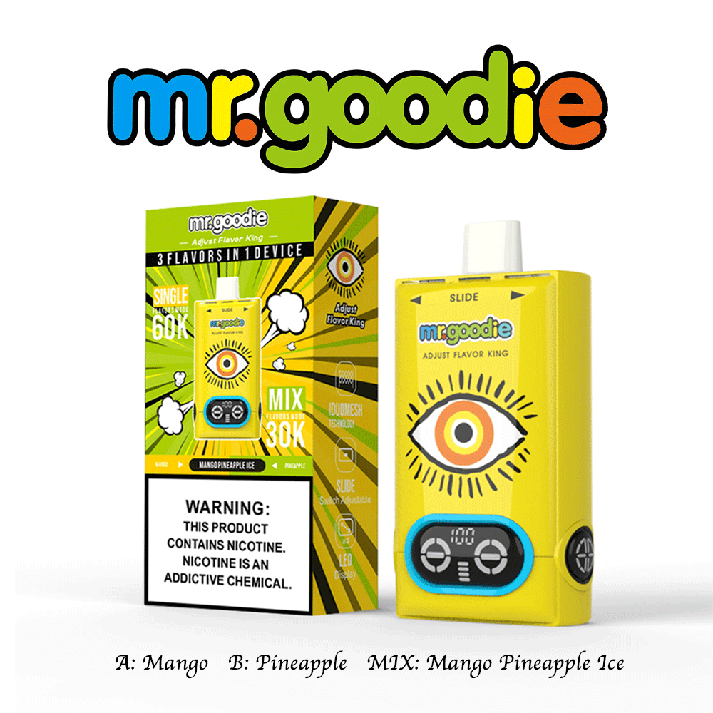 Mr.Goodie Adjust Flavor King 60000 60K Puffs 3 in 1 Flavors Rechargeable LCD Display Disposable Vape in mr. goodie adjust flavor king 60000 mango
