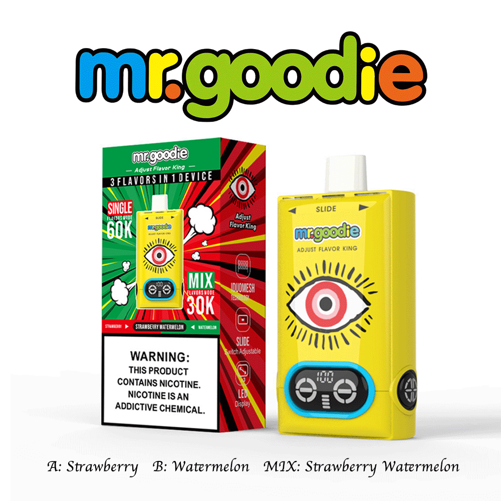 Mr.Goodie Adjust Flavor King 60000 60K Puffs 3 in 1 Flavors Rechargeable LCD Display Disposable Vape in mr. goodie adjust flavor king 60000 strawberry