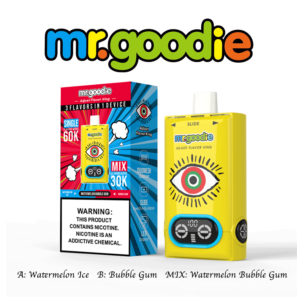 Mr.Goodie Adjust Flavor King 60000 60K Puffs 3 in 1 Flavors Rechargeable LCD Display Disposable Vape in mr. goodie adjust flavor king 60000 watermelon
