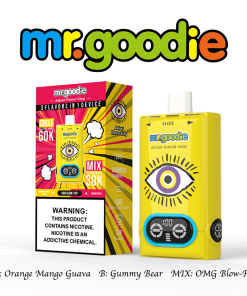 Mr.Goodie Adjust Flavor King 60000 60K Puffs 3 in 1 Flavors Rechargeable LCD Display Disposable Vape in Orange Mango Guava & Gummy Bear& OMG Blow-Pop