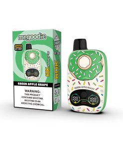 Mr.Goodie Donut 60000 60K Puffs Adjustable Airflow Dual Mesh Disposable Vape in Green Apple Grape flavor